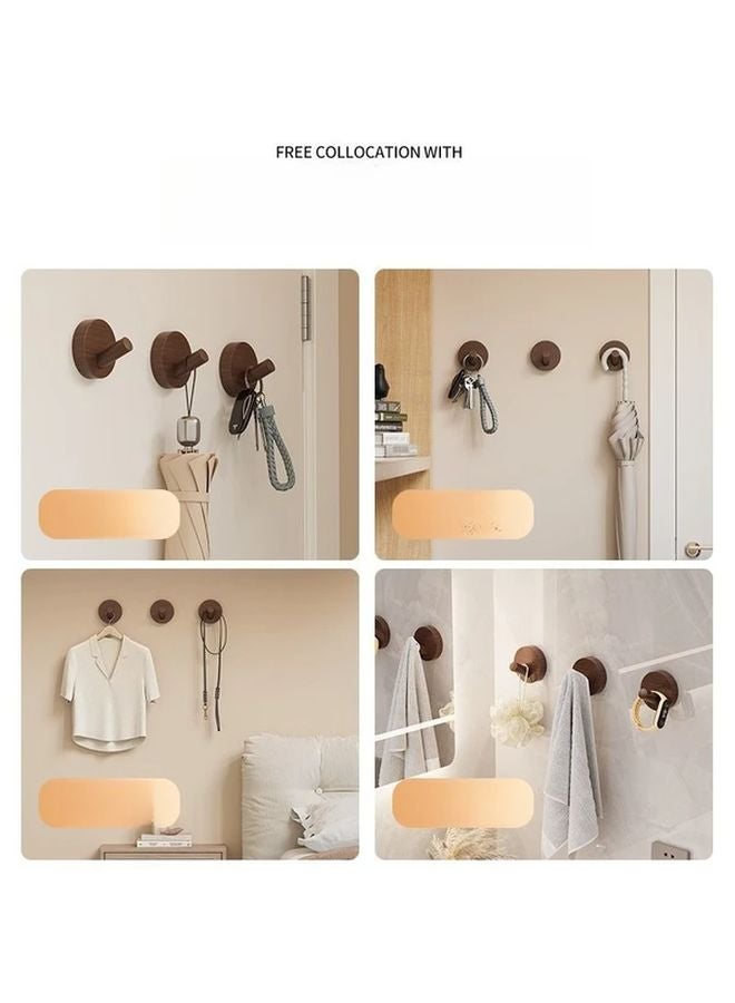 3pcs Nordic Beech Wooden Wall Hooks Natural Wood Finish No Punching - Image 4