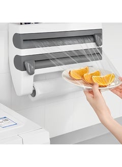 REOCLE 4-in-1 Wall-Mount Paper Towel Holder & Sauce Bottle Spice Rack Shelf & Multi-Function Refrigerator Cling Film Storage Rack & Tin Foil Paper Organizer & Towel Storage Holder for Kitchen or Bathroom  - Image 5