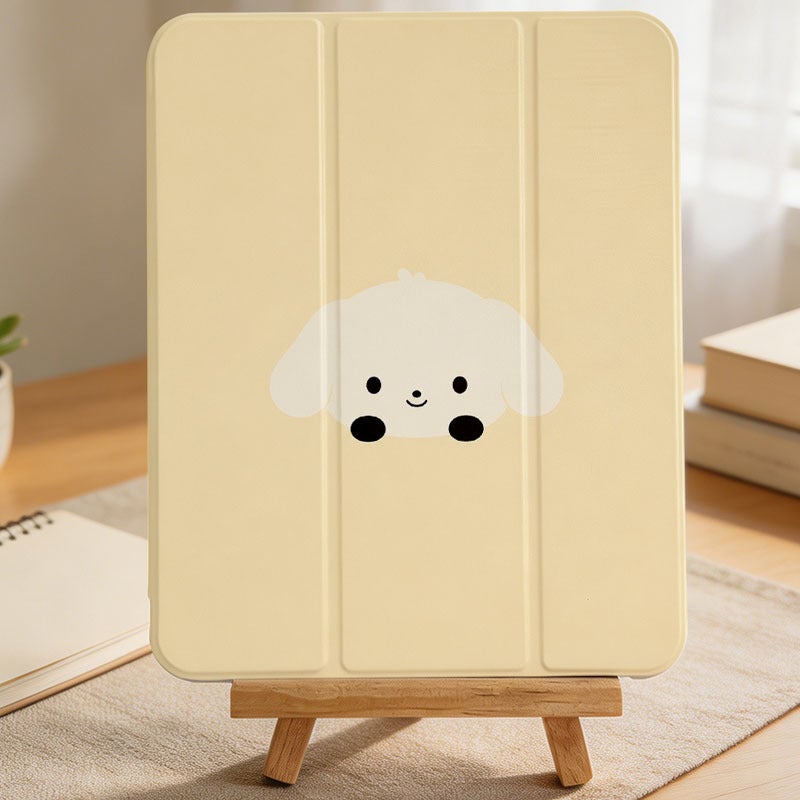 Tablet Case for Samsung Galaxy Tab, Cream Star And Puppy Charms, Galaxy Tab Cover for S6 S7 S8 S9 S10 Lite FE Plus A8 A9+ A11+, Compatible with 10.4 10.5 11 12.4 inch Slim Clear Protective Cover with Stand for Women - Image 4