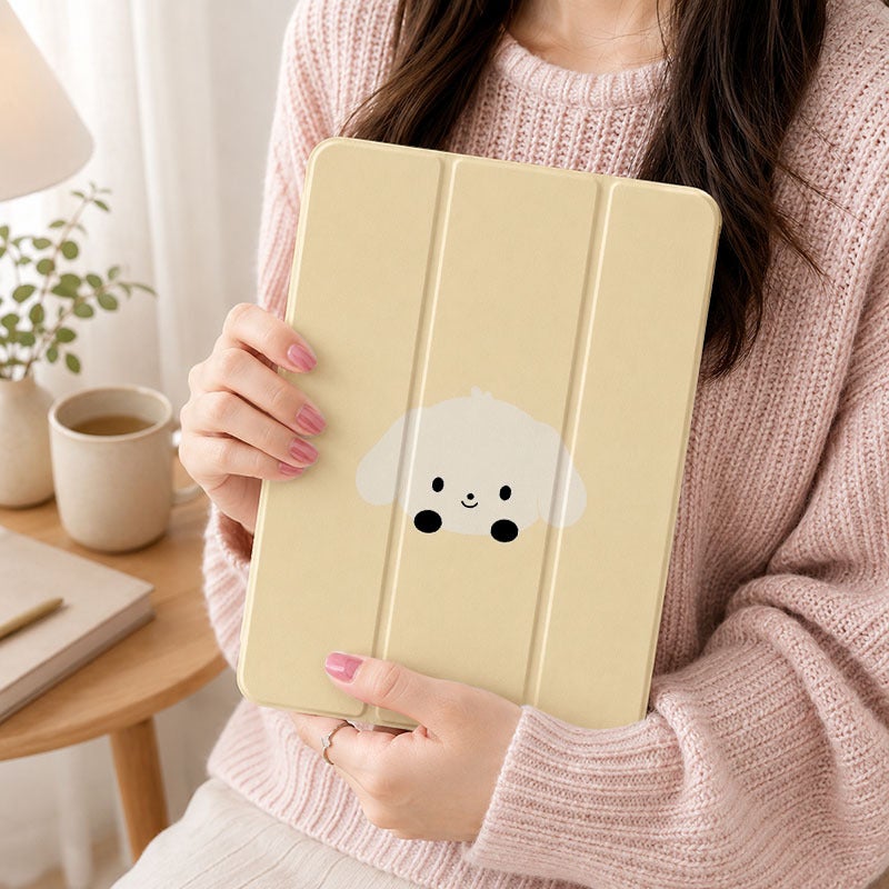 Tablet Case for Samsung Galaxy Tab, Cream Star And Puppy Charms, Galaxy Tab Cover for S6 S7 S8 S9 S10 Lite FE Plus A8 A9+ A11+, Compatible with 10.4 10.5 11 12.4 inch Slim Clear Protective Cover with Stand for Women - Image 5