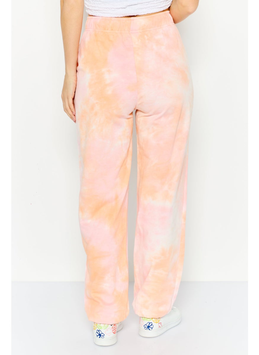 NIA Women Regular Fit Tie Dyed Drawstring Sweatpants, Pink  - Image 4
