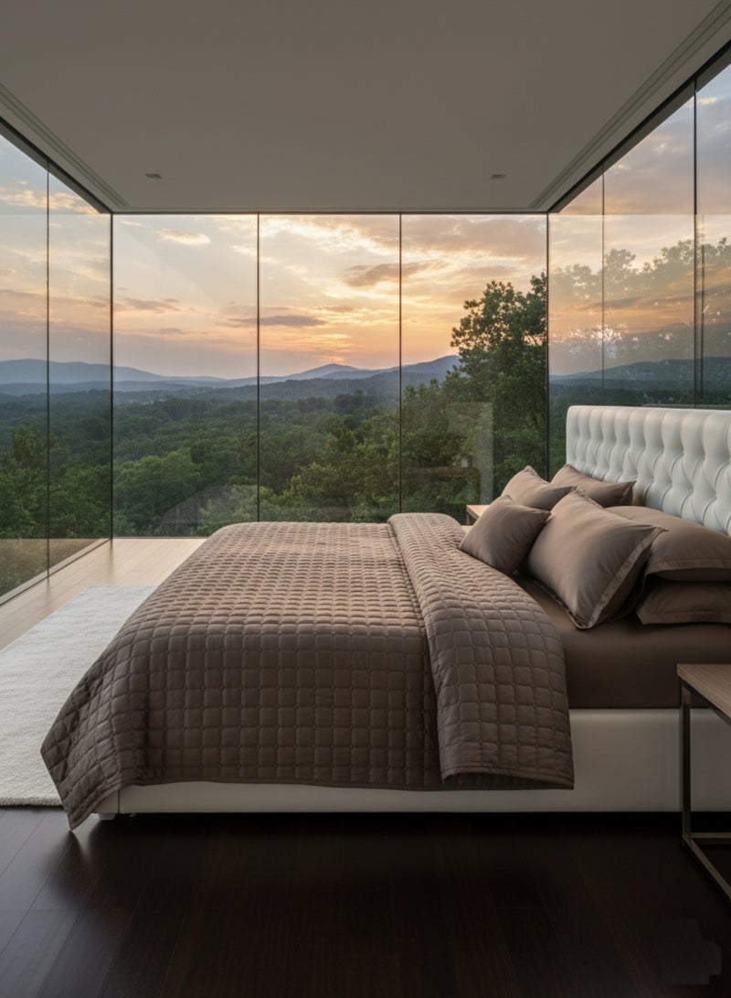 مون مفرش سرير نفر مضغوط – طقم مفارش 4 قطع لحاف مايكروفايبر ( 1 لحاف + 1 غطاء سرير مطاطي + 2 أغطية وسائد ديكورية ) يناسب سرير مقاس ‎120×200 سم‎ - Image 3