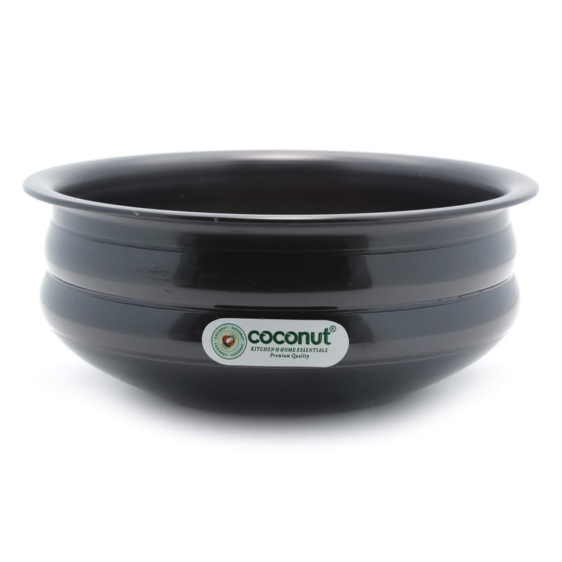 Coconut Hard Anodised Urli Pot Ringer Shape Cookware/Kitchenware Handi - 1 Unit, Capacity - 2.5 litres, Black - Dimension - 25 Cms - Image 1
