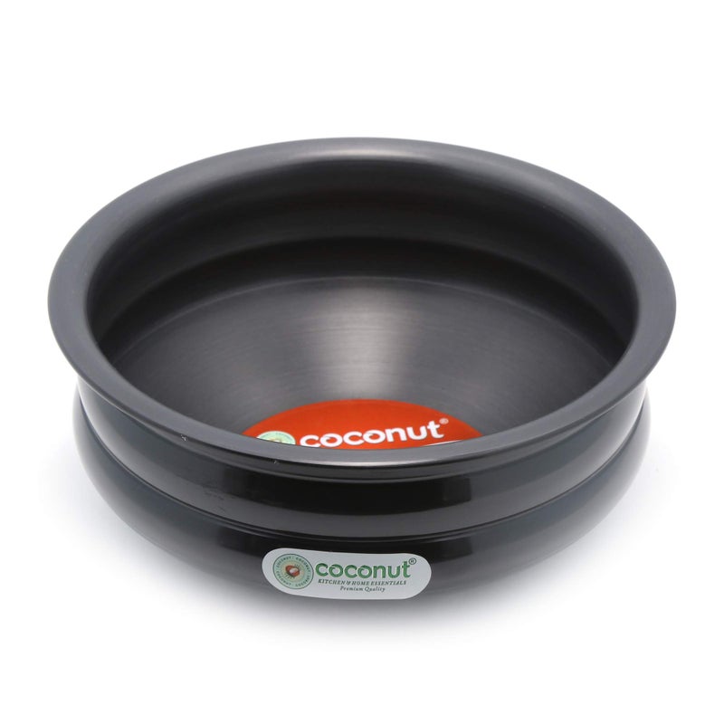 Coconut Hard Anodised Urli Pot Ringer Shape Cookware/Kitchenware Handi - 1 Unit, Capacity - 2.5 litres, Black - Dimension - 25 Cms - Image 2