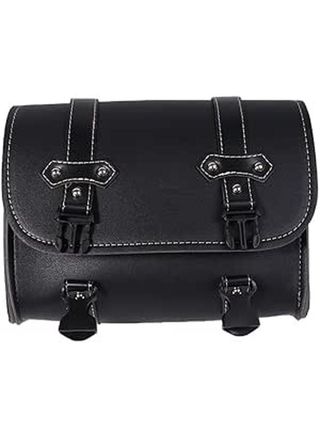 Motorcycle Leather Saddlebag Side Bag Hanging Tool Pouch Storage For Cruiser Touring Bikes - Image 1