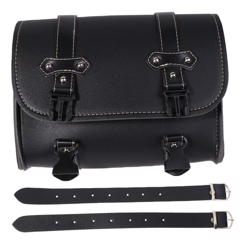 Motorcycle Leather Saddlebag Side Bag Hanging Tool Pouch Storage For Cruiser Touring Bikes - Image 5