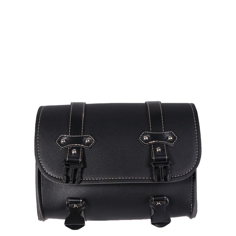 Motorcycle Leather Saddlebag Side Bag Hanging Tool Pouch Storage For Cruiser Touring Bikes - Image 2