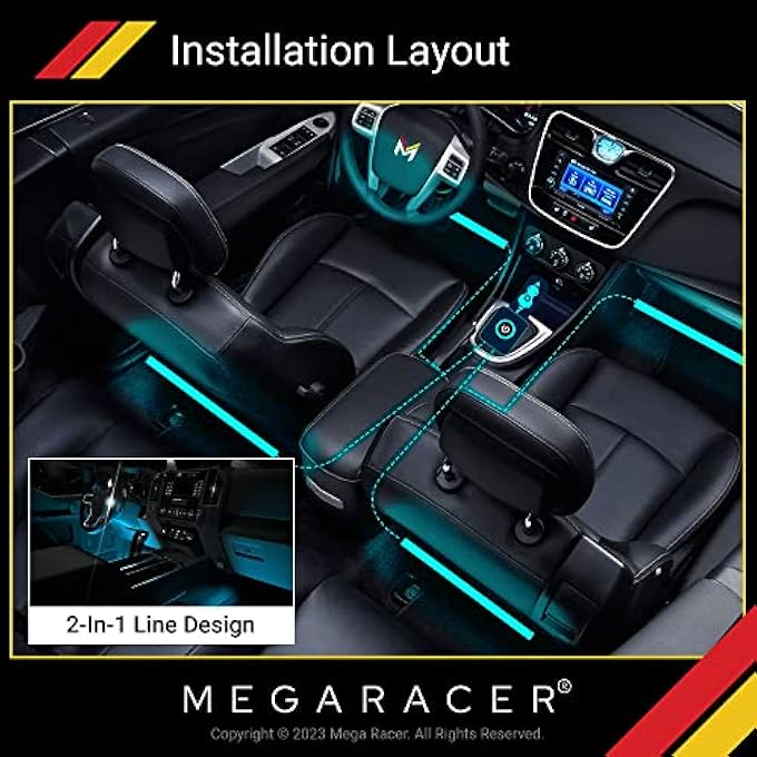 Mega Racer Led Interior Car Lights  8 Custom Rgb Colors Cars Strips Lights 48 Led Chips 4 Music Modes Infrared Remote Controlled Car Charger Dc 12V - Image 5