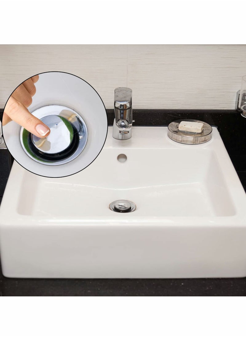 Y&D Pop Up Click Clack Sprung Plug Stopper, Brass Bathroom Wash Basin Sink Drain Waste Strainer Plugs Pop-up for Washbasin Kitchen 38mm（2 Pcs ）  - Image 3