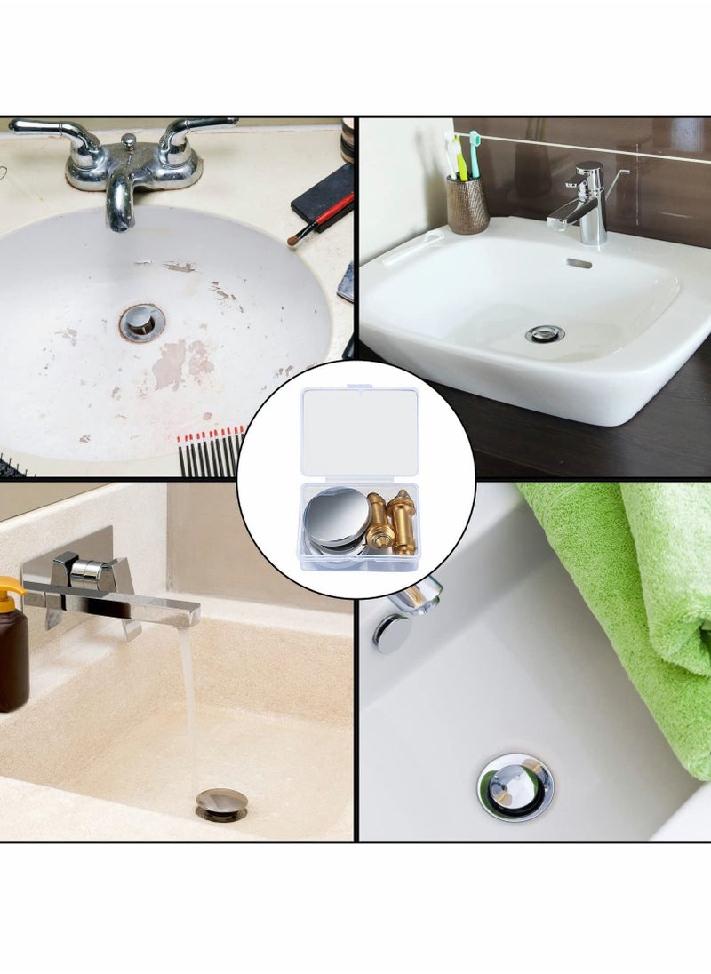 Y&D Pop Up Click Clack Sprung Plug Stopper, Brass Bathroom Wash Basin Sink Drain Waste Strainer Plugs Pop-up for Washbasin Kitchen 38mm（2 Pcs ）  - Image 4