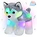 BSTAOFY 12 Musical Light up Husky Puppy Stuffed Animal Realistic LED Singing Dog Soft Plush Toy with Night Lights Glow in The Dark Birthday Valentines Christmas for Toddler Kids - Image 4