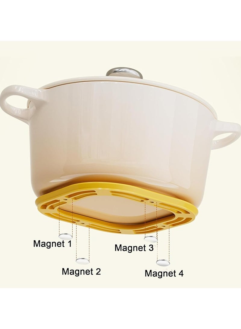 3 in 1 Silicone Magnetic Insulation Pads, High Temperature Resistant Non-slip Magnetic Pot Pads, Pot Pads for Hot Pots and Pans, Protect Kitchen Countertops, Protect Tables (Yellow)  - Image 2