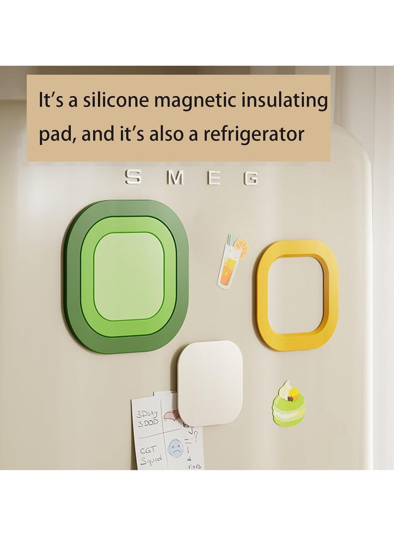 3 in 1 Silicone Magnetic Insulation Pads, High Temperature Resistant Non-slip Magnetic Pot Pads, Pot Pads for Hot Pots and Pans, Protect Kitchen Countertops, Protect Tables (Yellow)  - Image 3