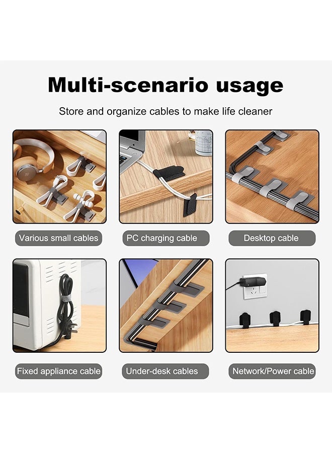 50 Pcs Cable Ties Reusable Self-Adhesive Wire Organizers  Cable Management Self Adhesive Cable Ties for Cords Hooks for Outdoor String Lights Light Clips - Image 4