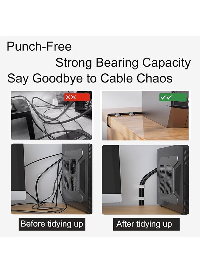 50 Pcs Cable Ties Reusable Self-Adhesive Wire Organizers  Cable Management Self Adhesive Cable Ties for Cords Hooks for Outdoor String Lights Light Clips - Image 3