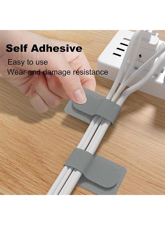 50 Pcs Cable Ties Reusable Self-Adhesive Wire Organizers  Cable Management Self Adhesive Cable Ties for Cords Hooks for Outdoor String Lights Light Clips - Image 5