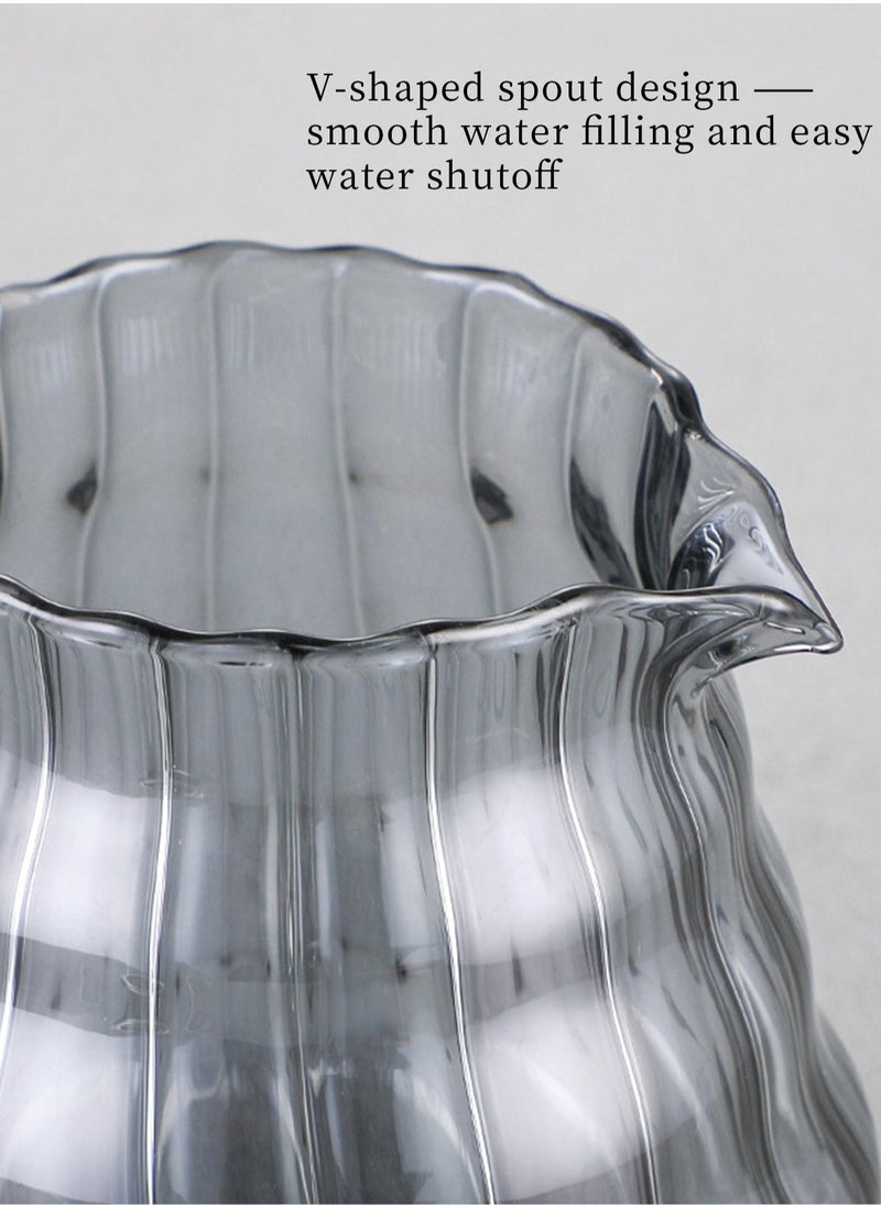 Brutelle - V60 Manual Coffee Share Pot 600Ml with White Coffee Paper Filter 50 Piece Glass Coffee Maker Drip Set of 3 with Coffee Pot and Filter Gray - Image 1