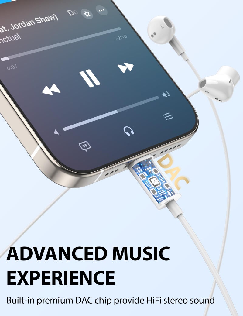 iMangoo Wired Earbuds USB C Headphones, Digital Sound DAC Chip Corded Type C Earphones with Clear Call Microphone Anti-Fall Ear Buds Tips for Google Pixel 10 for iPhone 17 Air School Home Office White - Image 4