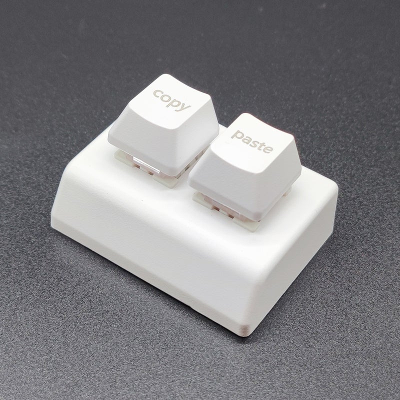 2-Key USB Custom Keyboard for Copy-Paste White-copy and paste English key cap-red axis