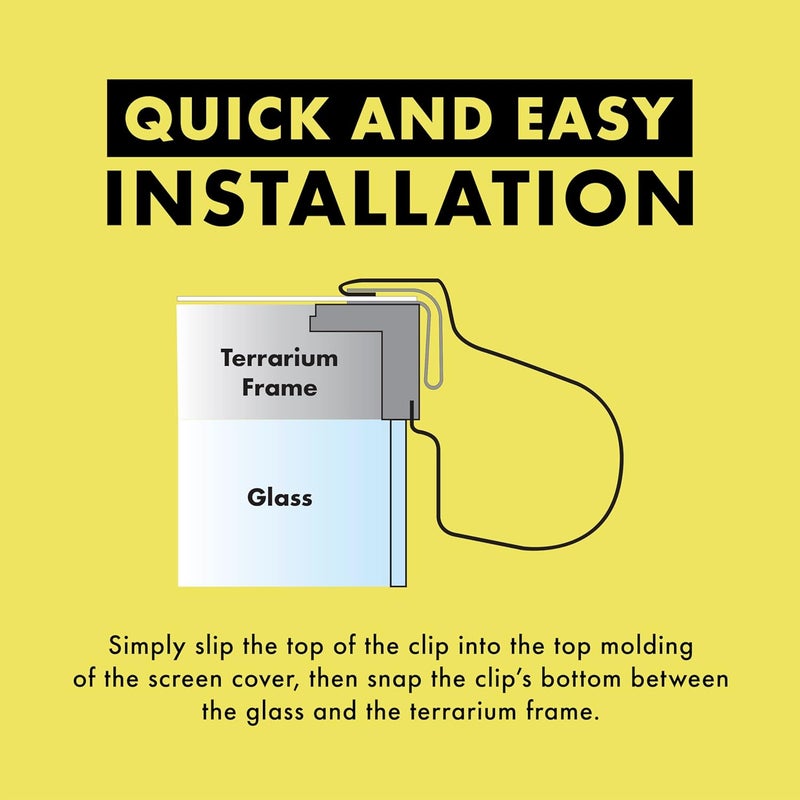 Zilla Reptile Terrarium Fresh Air Screen Non-Locking Clips, 2 Pack, Large - Image 4