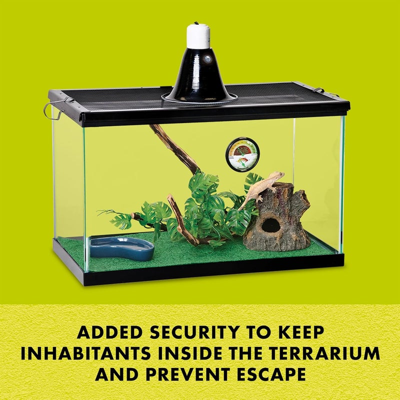 Zilla Reptile Terrarium Fresh Air Screen Non-Locking Clips, 2 Pack, Large - Image 3