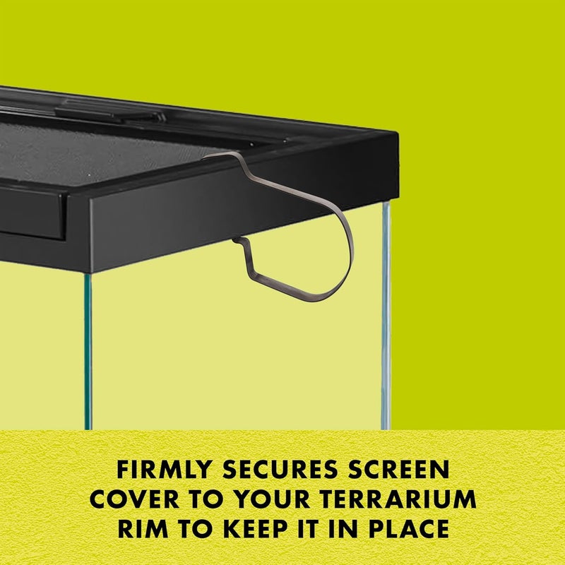 Zilla Reptile Terrarium Fresh Air Screen Non-Locking Clips, 2 Pack, Large - Image 2
