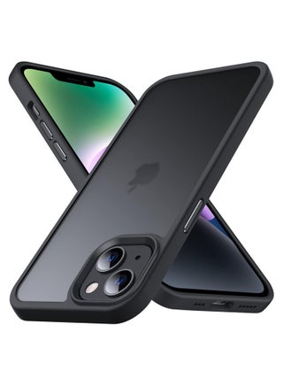 جراب غير لامع لهاتف iPhone 13/14 مقاس 6.1 بوصة، مقاوم للصدمات بدرجة عسكرية، غطاء خلفي شفاف غير لامع مضاد لبصمات الأصابع (أسود) - pzsku/Z94F33D4FE75364285B02Z/45/_/1729617980/f897f111-28c1-4990-8b04-711aaa1c8c57
