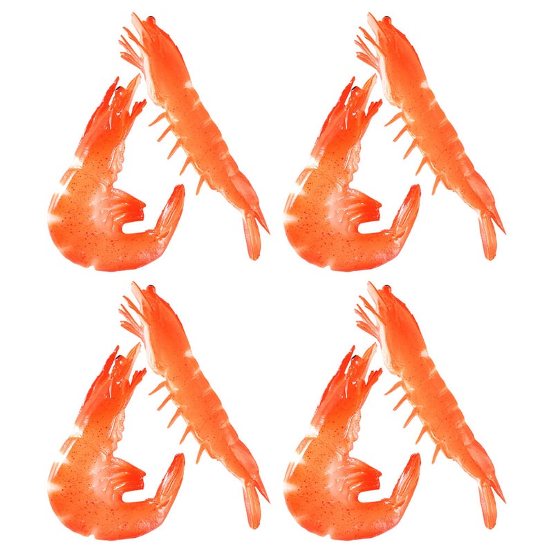 8pcs Lifelike Realistic Shrimp Models: Simulation Cooked Shrimp Food Props For Home Kitchen Display Photography And Party Decorations - Image 1