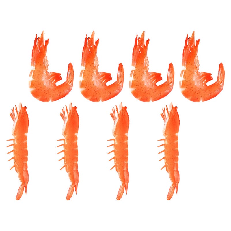 8pcs Lifelike Realistic Shrimp Models: Simulation Cooked Shrimp Food Props For Home Kitchen Display Photography And Party Decorations - Image 3