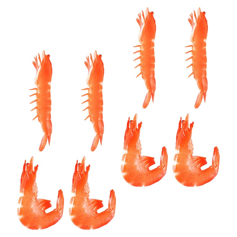 8pcs Lifelike Realistic Shrimp Models: Simulation Cooked Shrimp Food Props For Home Kitchen Display Photography And Party Decorations - Image 2