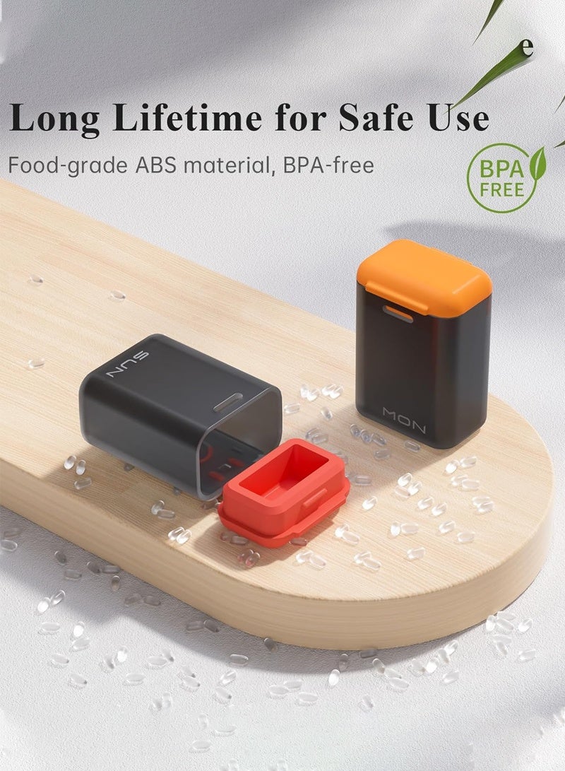 لبونير منظم أقراص مغناطيسي أسبوعي، علبة أقراص قابلة للإزالة 7 أيام مرة واحدة في اليوم، علبة أقراص كبيرة للسفر، موزع أدوية أسبوعي لمرة واحدة يومياً، حامل حاوية أدوية لفيتامينات المكملات الغذائية - Image 5