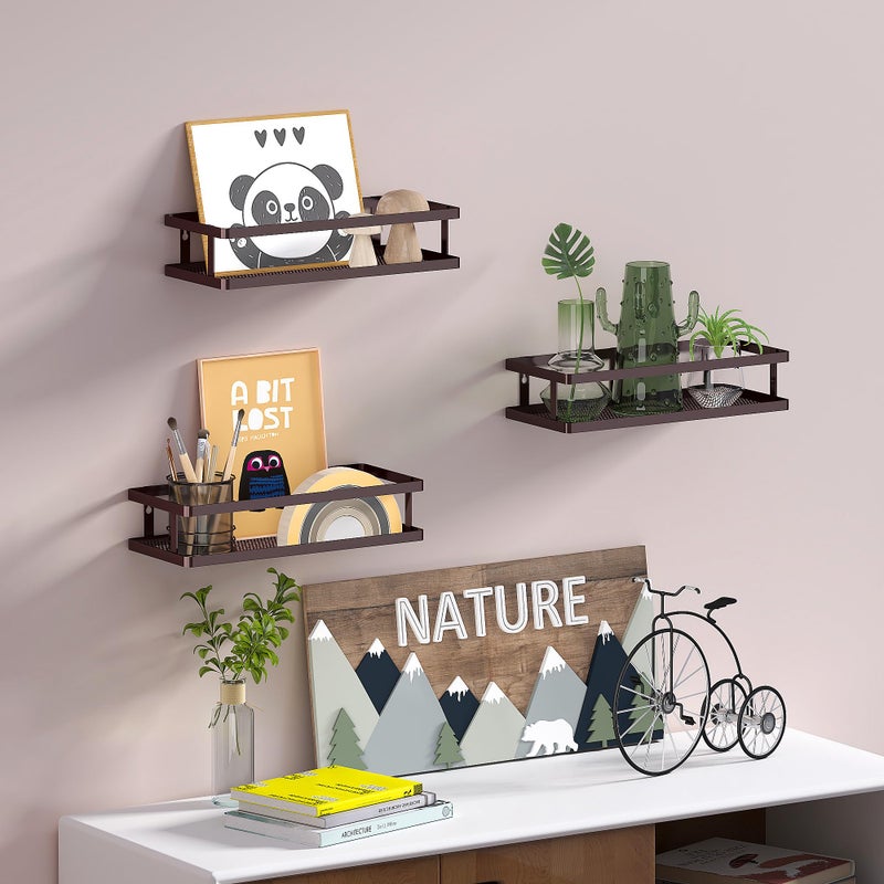 PUSDON Metal Wall Hanging Basket 2 Packs DIY Suitable for Multiple Scenes - Middle Bronze Guardrail - Image 3