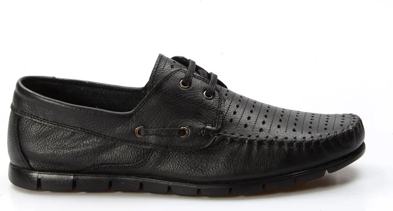Fast Step Genuine Leather Black Men's Loafer Shoes 783ma101lzr