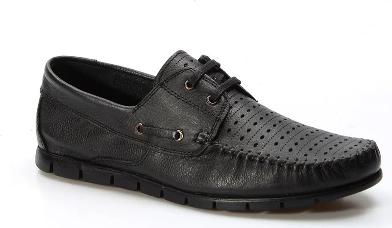 Fast Step Genuine Leather Black Men's Loafer Shoes 783ma101lzr