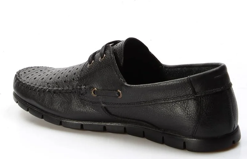 Fast Step Genuine Leather Black Men's Loafer Shoes 783ma101lzr