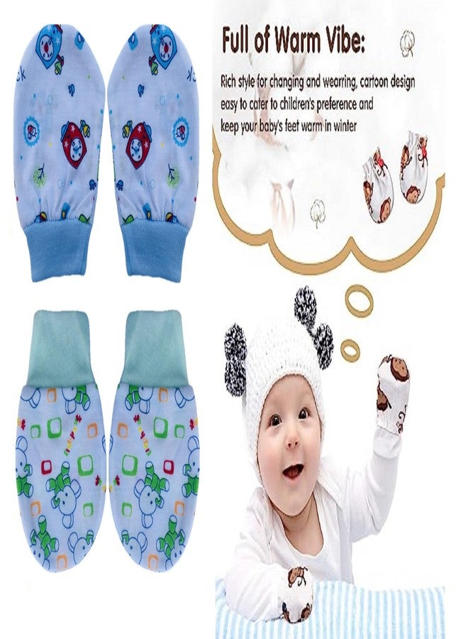 Wavva® Newborn Baby Cotton with Rib Hand Mittens Set | Gloves Set | Quality Proudct Only | Pack of 6 Pairs | Multicolor. (0-6 Months) - Image 3