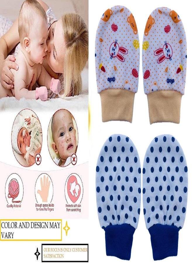 Wavva® Newborn Baby Cotton with Rib Hand Mittens Set | Gloves Set | Quality Proudct Only | Pack of 6 Pairs | Multicolor. (0-6 Months) - Image 4