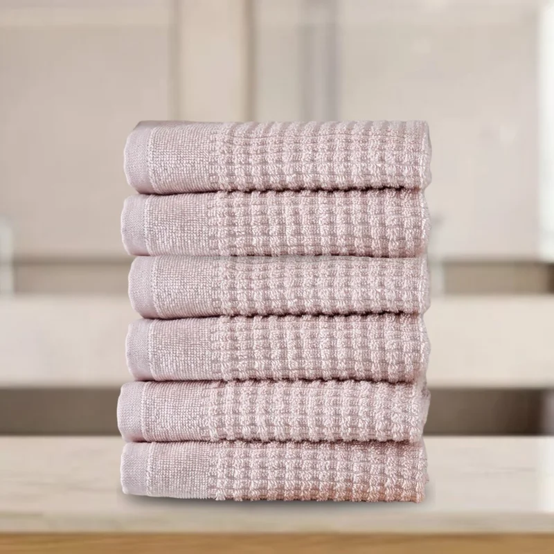 Efabrika Nell 100% Cotton 6-Piece 30X30 Guest Hand Towel Set