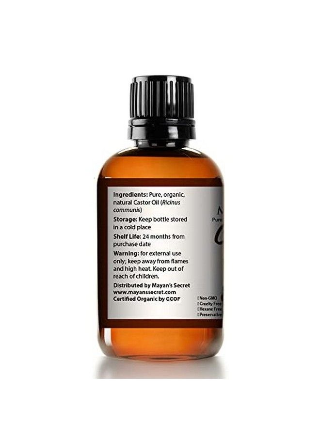 Mayan's Secret Usda Certified Organic Castor Oil Hexanefree Castor Oil Moisturizing & Healing For Dry Skin Hair Growth For Skin Hair Care Eyelashes Huge 4 Ounce Caster Oil By Mayan’S Secret  - Image 4