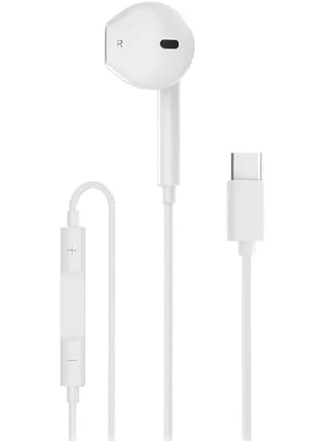 DELONE Premium Mono Type C Headphones – Stereo Sound, Wired Earphones with Built-in Mic & Controls 