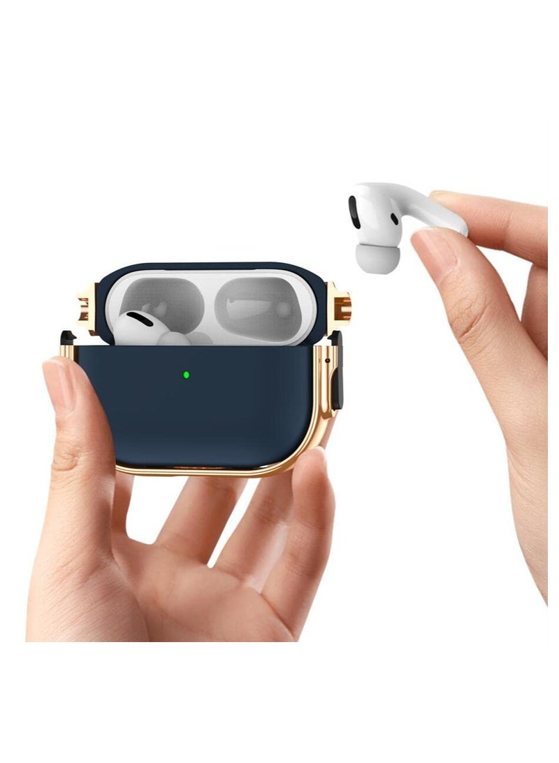 Plating Case for Airpods Pro 2, Case with Carabiner Shock-Absorbing Case Cover Shock-Absorbing Case Outdoor Protective Cover Hard Shell Case Anti-Drop Case for 2022 Released Airpods Pro 2 - Image 1