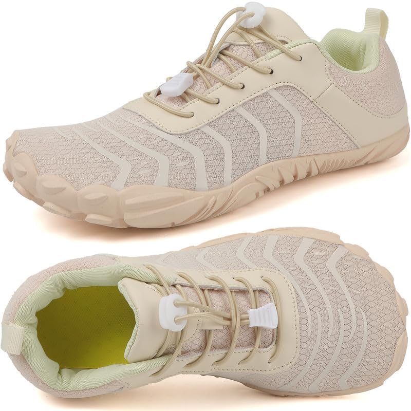 MIFAWA Barefoot Shoes Men Women Minimalist Shoes Zero Drop Workout Cross-Trainer Hiking Water Wide Toe Box Grounded Footwear Weightlifting Walking Beige - Image 2