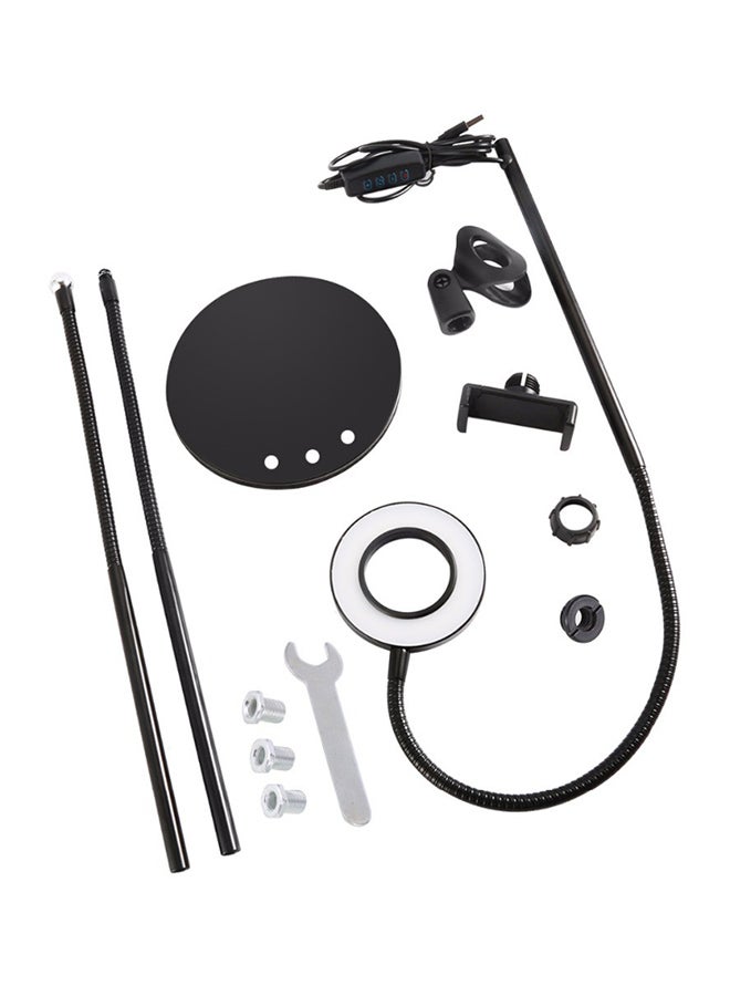 Loquat Phone Holder Flexible Selfie Ring Light With Clip Holder Black - Image 2