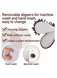 KASTWAVE Microfiber Slipper, Floor Dusting Mop Slippers for House Cleaning, Washable Detachable Mopping Slipper for Men and Women, Anti-slip Shoes, Office Kitchen Floor Dust Tool  - Image 4