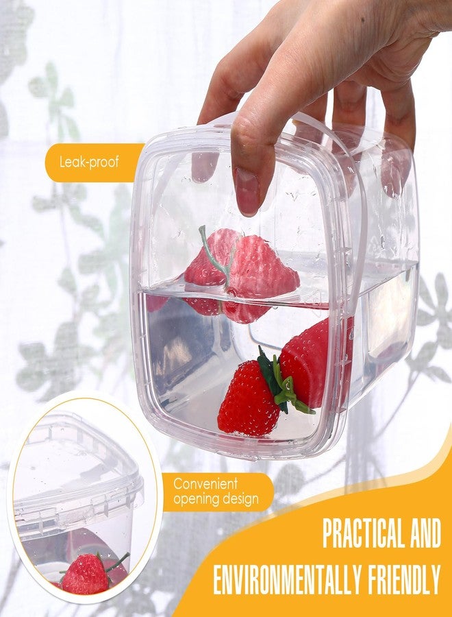 Menkxi 15 Pieces 34 oz Ice Cream Buckets with Lids Plastic Clear Deli Containers with Lids Transparent Airtight Square Bucket with Handles Canisters Storage Containers for Freezer Kitchen Home - Image 3