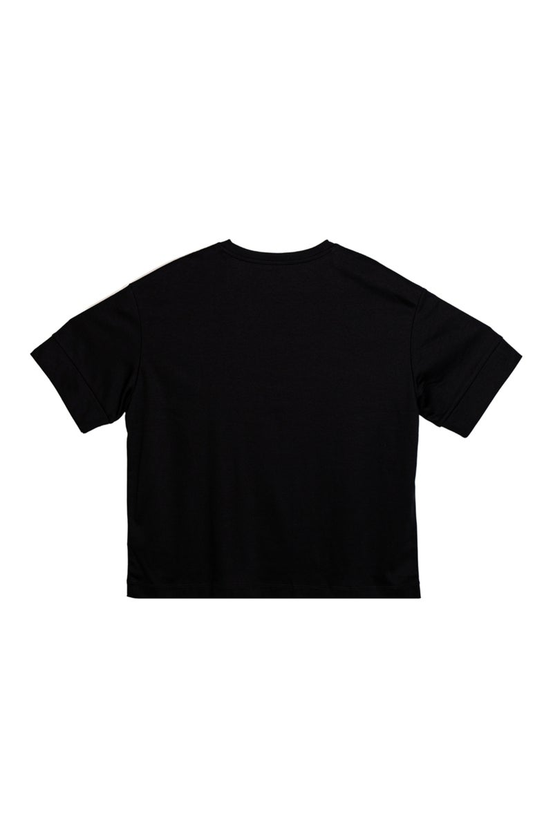 GIORDANO Black Cotton Tee for Women - Image 2