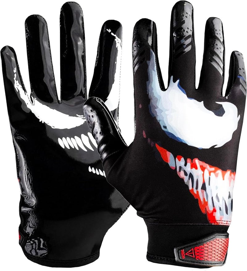 TAQCHA Villain Football Receiver Gloves – Elite Stick Grip Football Gloves for Adults & Youth – Ultra Sticky, Breathable, Durable Gloves for Wide Receivers, Pro Performance Game Gloves - Image 3
