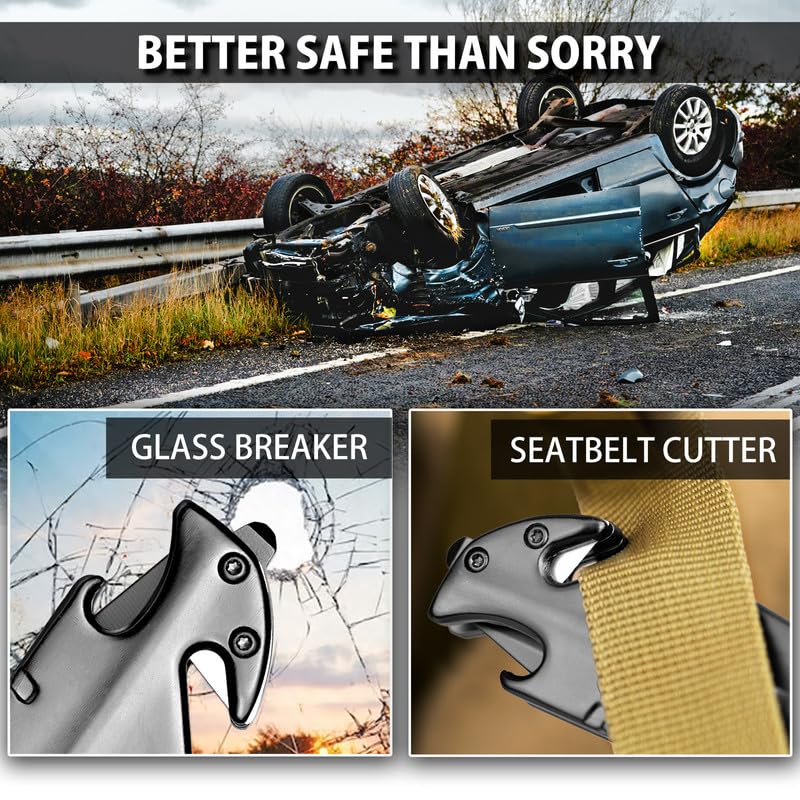 NedFoss FA48 Pocket Knife for Men with Bottle Opener, Glass Breaker, Seatbelt Cutter and Wrench, 5-in-1 Multitool Folding/Survival Knife for Emergency Rescue Situations, Home Improvements - Image 2
