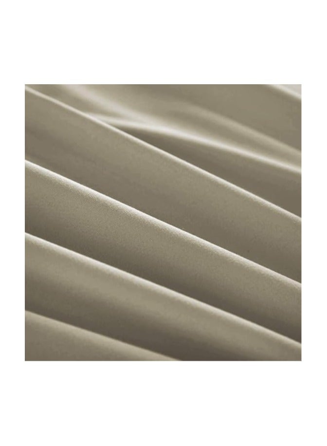 Generic VG-4BS-SOLID-CK-K Satin Polyester Fitted California King Bedsheet, Khaki, 274 X 259cm  - Image 5