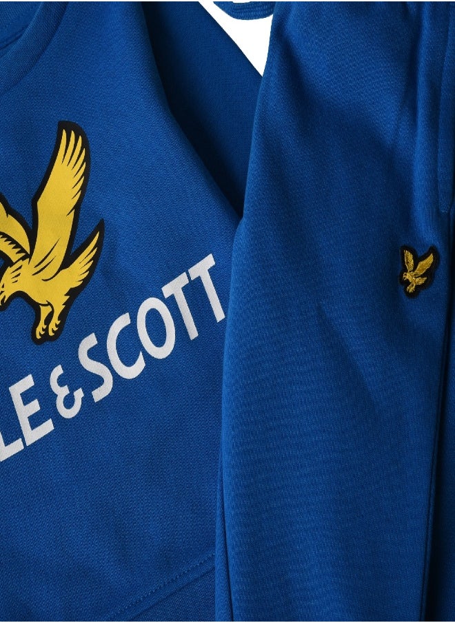 Lyle & Scott - Lyle and Scott Toddler Eagle Sweater and Jogger Set Blue - Image 1